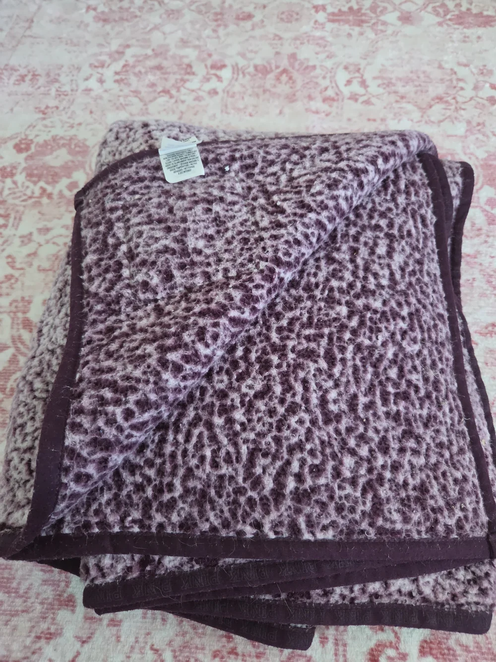 Plush Sherpa Throw Blanket - Mauve by VS PINK